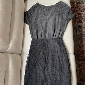 Silk and lace zip dress
